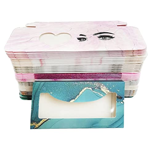 Kutija za pakiranje trepavica 5/10/50 / 100pcs za trepavice 25mm prazna papirna kutija ružičasti uzorak pakiranje