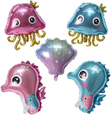 5pcs oceanski životinjski baloni meduza morska konjska školjka morska životinja baloni za ocean tema rođendan ukras za tuširanje za
