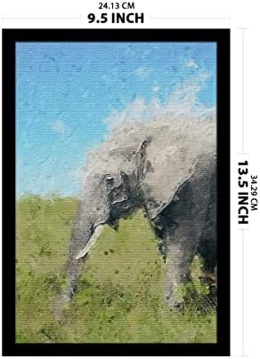 Ritwikas Sažetak zidna umjetnost digitalno podešenog slona u šumi | Slikanje s okvirom za dekor kuće i ureda | Više obojeno digitalno