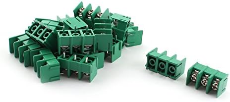 Iivverr 20pcs zelena kf7.62 3 Pozicija 3PIN PCB nosač 7,62 mm nagib vijaka Terminal Barrier Blocks 300V 20A (20 Unids Verde KF7.62