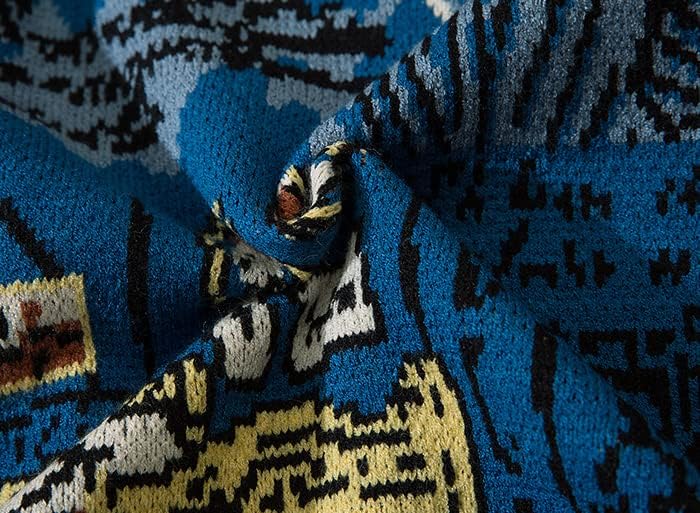Lilileidy muški dugi rukav van Gogh džemper slikajući ležerni predimenzionirani vrhovi pleteni džemperi