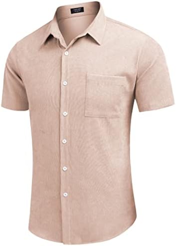 Coofandy muški košulja s kratkim rukavima Corduroy Casual gumb Down Majice Ljetna košulja na plaži