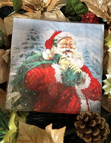 20-ct 3-sloj 13x13 Djed salvete božićne salvete božićne papirne salvete božićne salvete papir Božićni koktel salvete za božićna papira