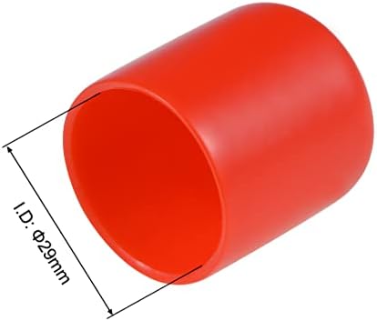 UXCELL 10PCS gumene krajnje poklopce 1 1/8-inčni ID okrugli krajnji poklopac poklopca vijaka za zaštitu navoja crveni