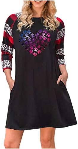 Ženske haljine s majicama s rukavima 3/4 modni sarafan s printom Okrugli izrez mali struk Empire Casual Mini haljina za zabave