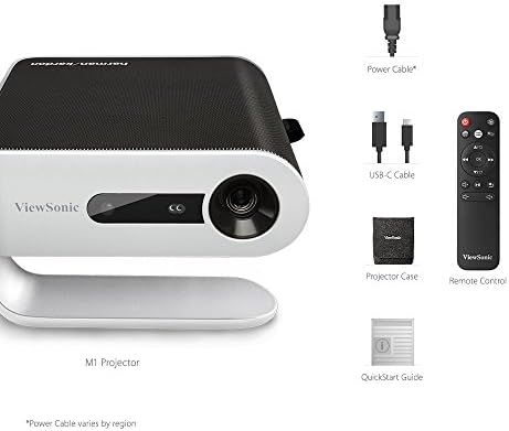 ViewSonic M1 prijenosni LED projektor s Auto Keystone, Dual Harman Kardon zvučnici, HDMI, USB C, Stream Netflix s dongleom