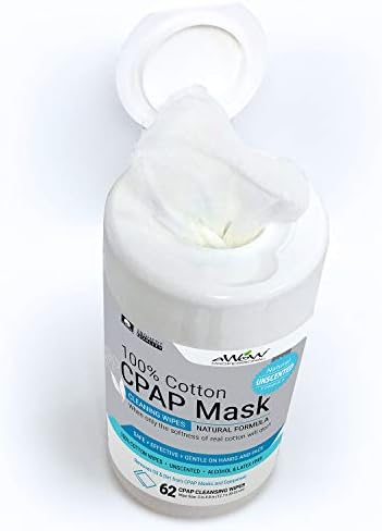 Awow Professional CPAP čišćenje maramice - Unsiceted pamuk, napravite čišćenje CPAP maske za dnevno održavanje CPAP/BIPAP maske,