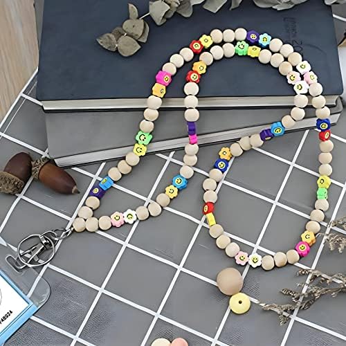 Modni remen od drvenih perli u donjem rublju-prijenosni nastavnički remen, nastavnički remen pogodan za ključeve, osobne iskaznice
