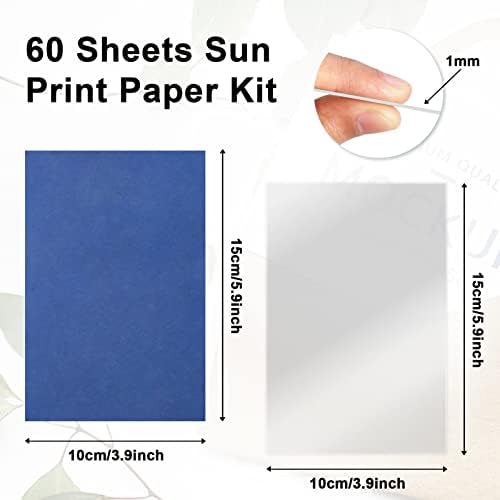 Csyidio 61 komadi sunčanog papira cijanotip papira, solarni crtežni papir osjetljivost sunca tiskar Priroda tiskarski papir za diy