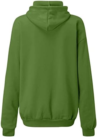 Pomotke za žene Valentinovo s kapuljačama s kapuljačom Print labavi modni okrugli vrat pulover pulover zelena dukser za žene jakne