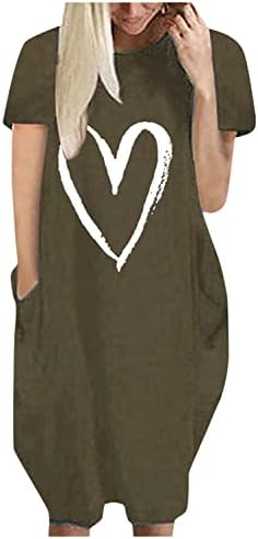 Edcrf Womens Ljetna haljina od tunike jesenski dugi rukavi ležerna labava majica haljina s majicama kratke midi haljine s džepovima