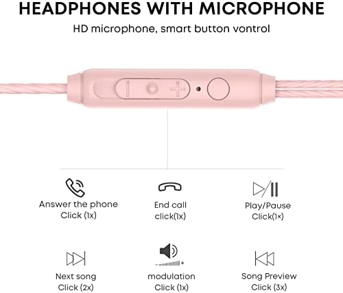 Langsdom u uhu, stereo bas slušalice s daljinskim upravljačem i mikrofonom za iPhone, iPad, Samsung, Android, MP3 i MP4 Players