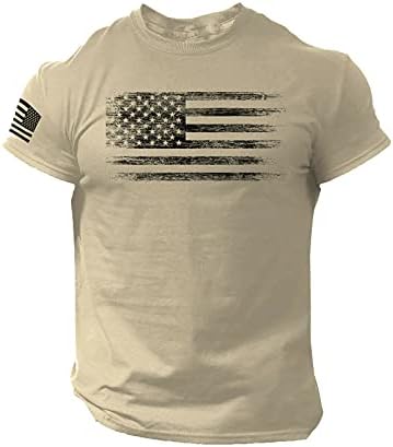 XXBR Patriotske majice za muške, 4. srpnja američka zastava Slim Fit majice za majicu retro vrhovi mišića s kratkim rukavima
