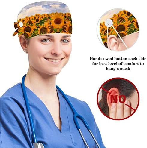 Žene i muške kirurške kapice s lukom kose škakljivi cvjetni radni šešir jedne veličine