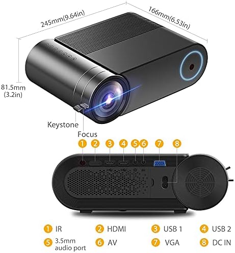 Nizyh Full HD projektor 3800 Lumens Video za kućno kino Beamer Proyector VGA AV USB s poklonom
