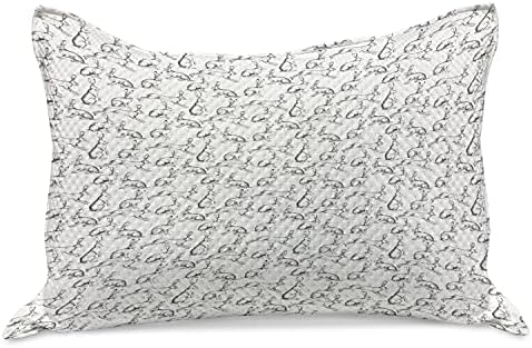 Ambasonne Skice za životinje pleteni jastuk od prekrivača, vintage stil uskršnji zečji zečji jednobojni detaljni graviranje zeca za