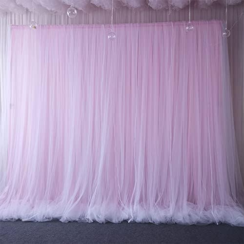 Tooofy Baby Pink Curddrop Panel za zabave Sheer tkanina pozadina zavjese zavjese za princeza rođendanske vjenčanja Dječji tuš Spol
