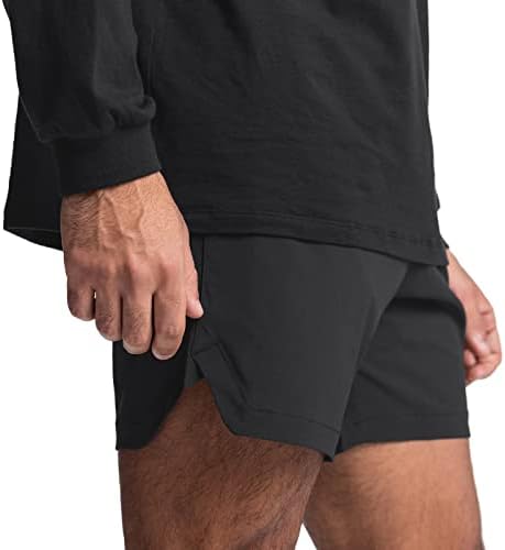 Atletske kratke hlače za muškarce 5 -inčni inseam s linijskim muškim ležernim hlačama Solid Color Trend Youth Summer muški muški trenerice