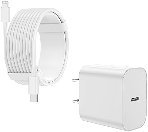 IPhone punjač Brzo punjenje [Apple MFI certificiran] Apple Type C Blok zidnog punjača s 10 ft USB C do munjevitog kabela za iPhone