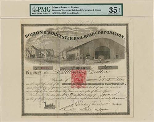 Bostonska i Vusterska željeznička korporacija-vlasnički certifikat