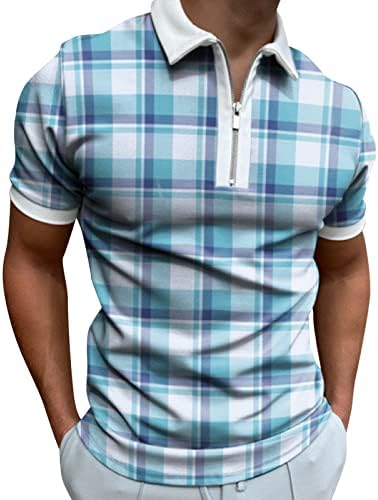 Muška karirana i prugasta polo majica 91 ljetne majice kratkih rukava labavi vrhovi s reverima jednobojna majica s izrezom u obliku