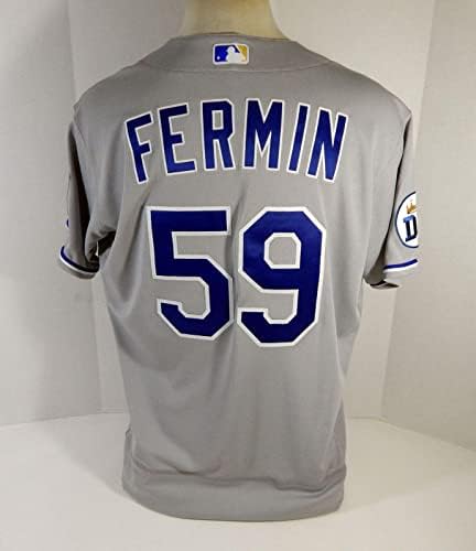2020. Kansas City Royals Freddy Fermin 59 Igra izdana Grey Jersey DG Patch 46 91 - Igra korištena MLB dresova