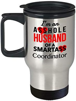 Ja sam šupak suprug SmartAss koordinatora Smiješno putovanje kavom, Valentinovo Rođendanski dan božićni poklon za muža od supruge
