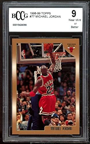 1998-99 Topps 77 Michael Jordan Card BCCG 9 U blizini Mint+