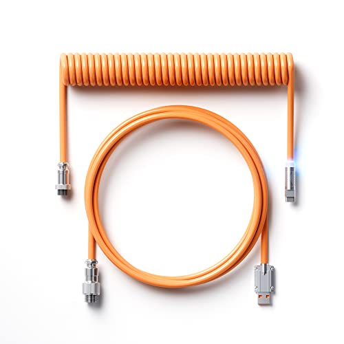 Spiralni kabel tipkovnice za mehaničku tipkovnicu, nadograđeni kabel tipkovnice za igre s pozadinskim osvjetljenjem (narančasta)