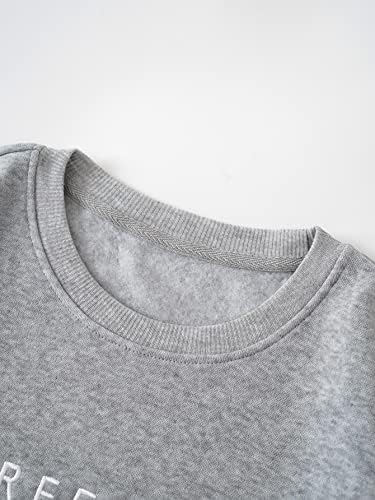 Ugodna ženska slova tisak pulover dugih rukava Tops Okrugli vrat Čvrsta majica