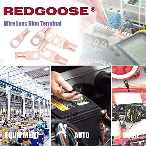 RedGoose 120pcs žičani konektori prstenasti terminalni priključci 10SIZE 1/4 , 5/16, 3/8 12-2 Mjerač teških priključka s teškim baterijama