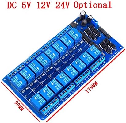 Exongy 16 -kanalni relejni modul štita DC 5V 12V 24V s Optocoupler LM2576 Microcontrollers sučelja sučelja releja za DIY komplet