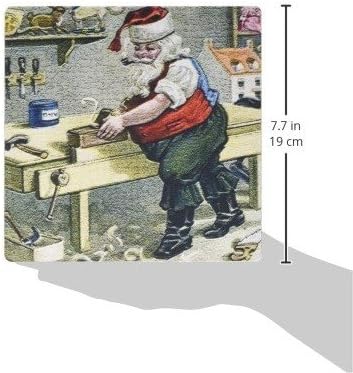 3-inčna podloga za miša od 8-inčnih 8-inčnih 0,25 inča, Djed Mraz koristi stolnu pilu za izradu posebne igračke u svojoj radionici
