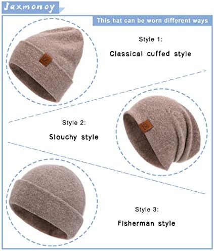 opuštene zimske kape od vunenog kašmira mekane tople Dvoslojne reverzibilne kape s lubanjom