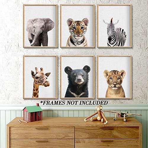 Plakati i otisci životinja za bebe u Mumbaiju, zidna slika na platnu za dječju sobu sa slonom, tigrovim Jelenom, medvjedom, leopard