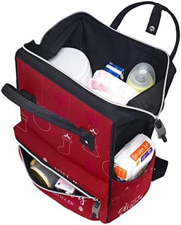 Crveni božićni ukras uzorak pelena s pelenom ruksak bebe pelene pelene vrećice za presvlačenje multi funkcije torba za putnički kapacitet